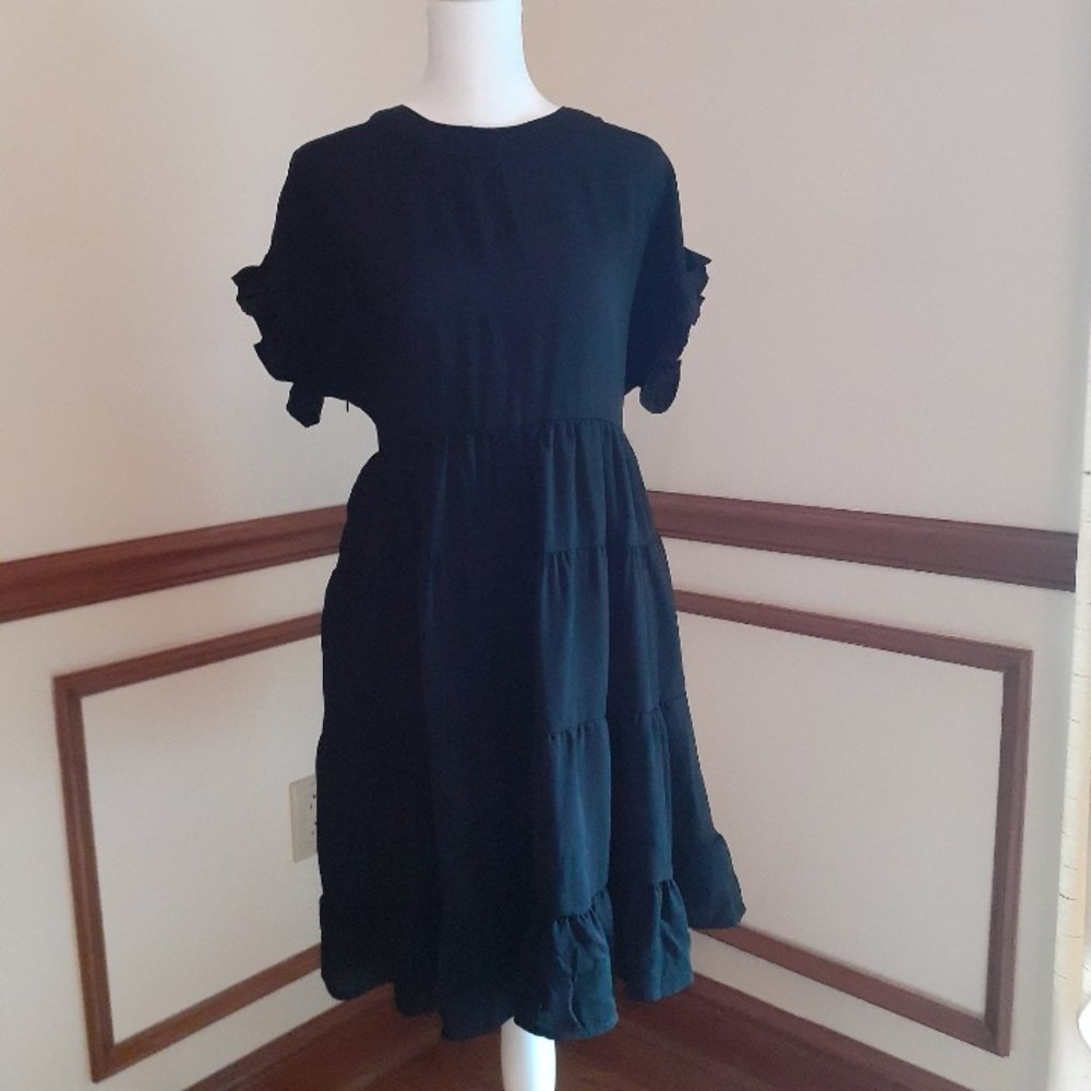 Miholl Babydoll Mini Swing Dress - Black Size M - NWT - New with Tags